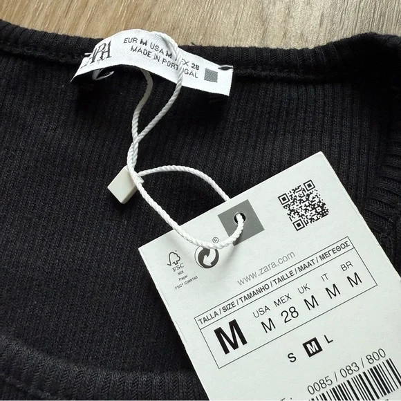 Zara Black Fringe Tank Top - Picture 2 of 3